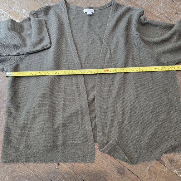 J. Jill Olive Green Open Cardigan. - Picture 4 of 8